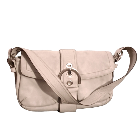 🟥🟧🟨 SALE $50 🟨🟧🟥 Coach White Leather Purse Handbag - Picture 3 of 15